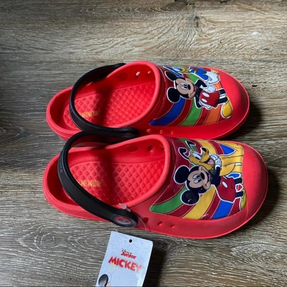 Mickey Mouse Shoes‎ Unisex Size 11-12 Slip On Red Summer New